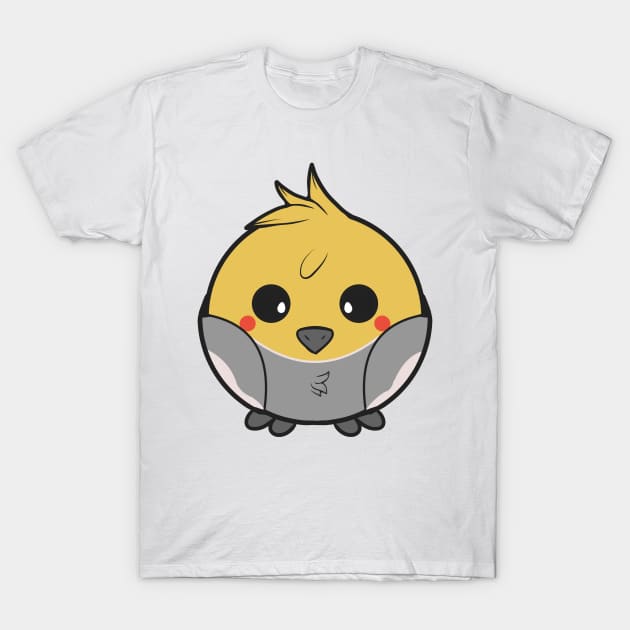 Meet the Fluffy and Charming Chubby Cockatiel: A Delightful Companion! T-Shirt by JaychelDesigns